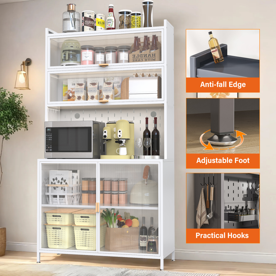 73" Tall Steel Kitchen Pantry Cabinet with Flip Door