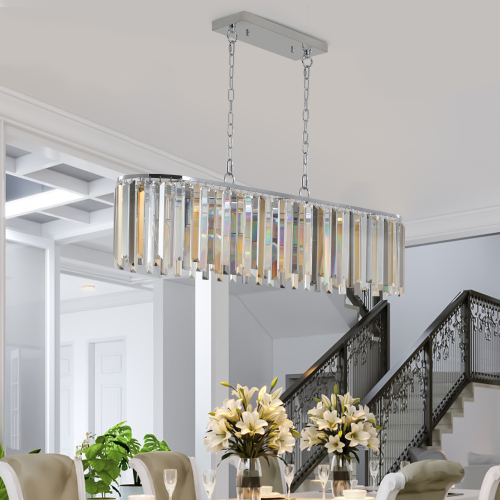 Modern Oval Crystal Chandelier Luxury K9 Ceiling Light