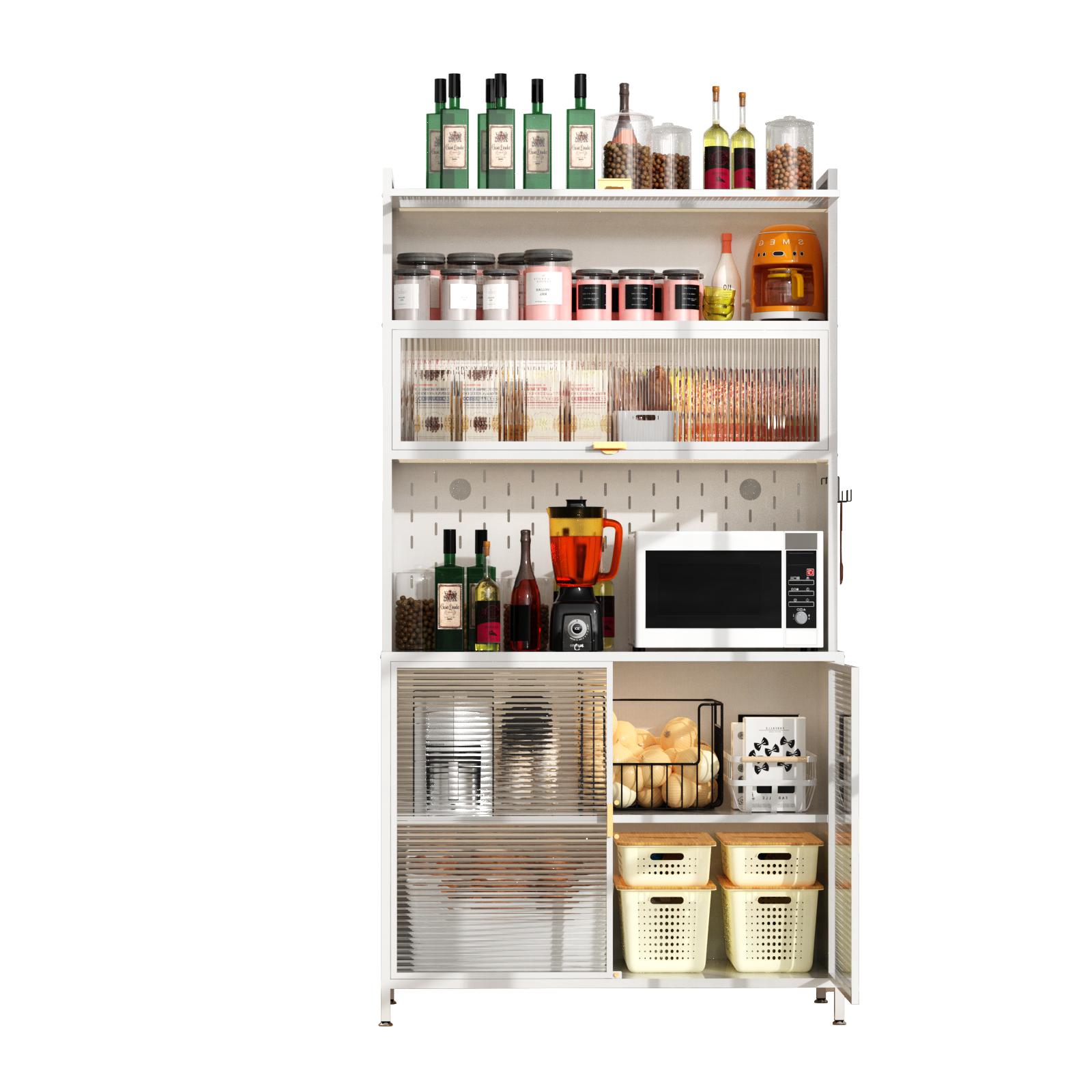 73" Tall Steel Kitchen Pantry Cabinet with Flip Door