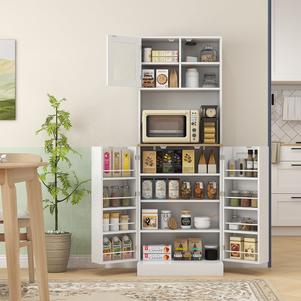 66.5" Tall Kitchen Pantry Cabinet with Adjustable Shelves