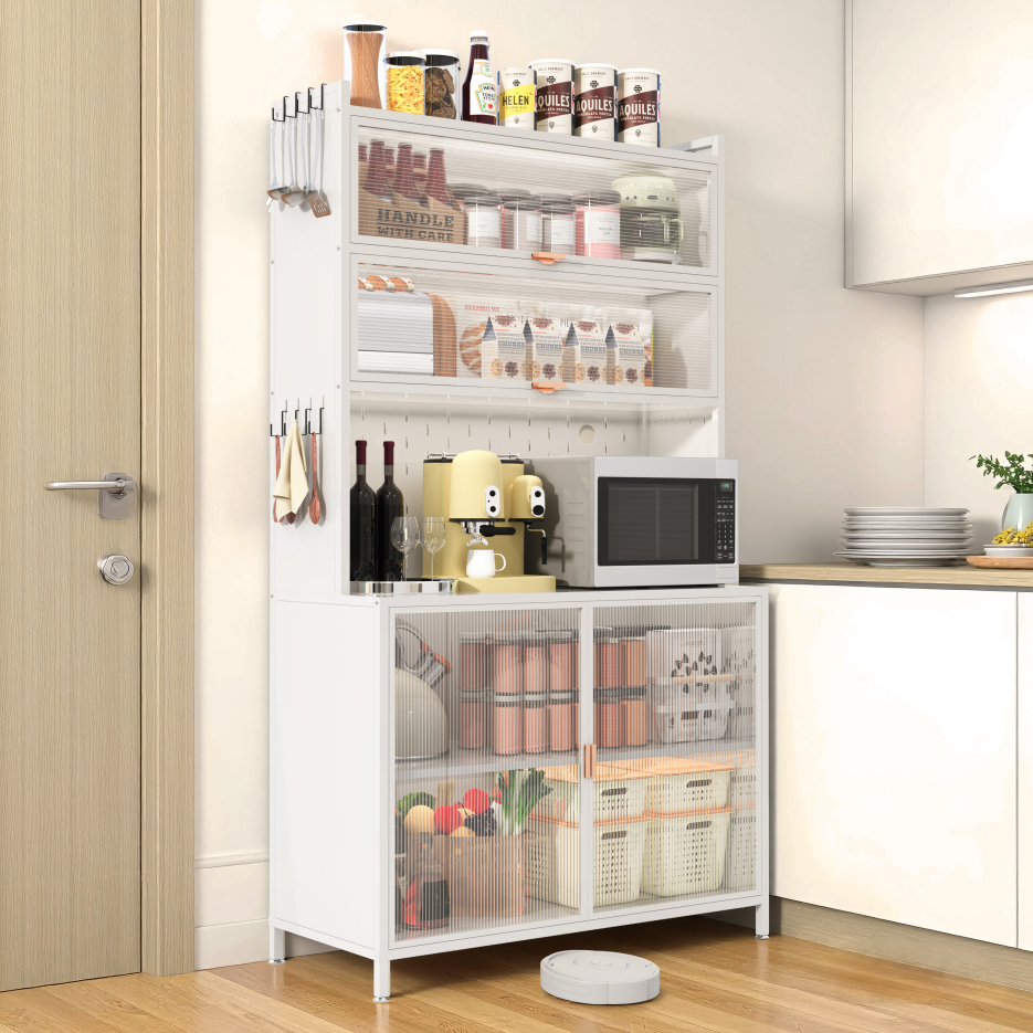 73" Tall Steel Kitchen Pantry Cabinet with Flip Door