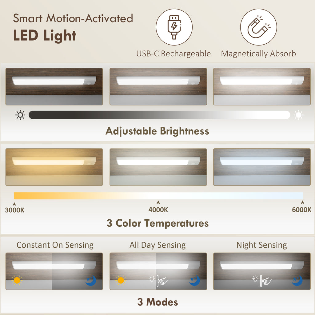 47" Farmhouse Pantry Cabinet with LED Sensor Light