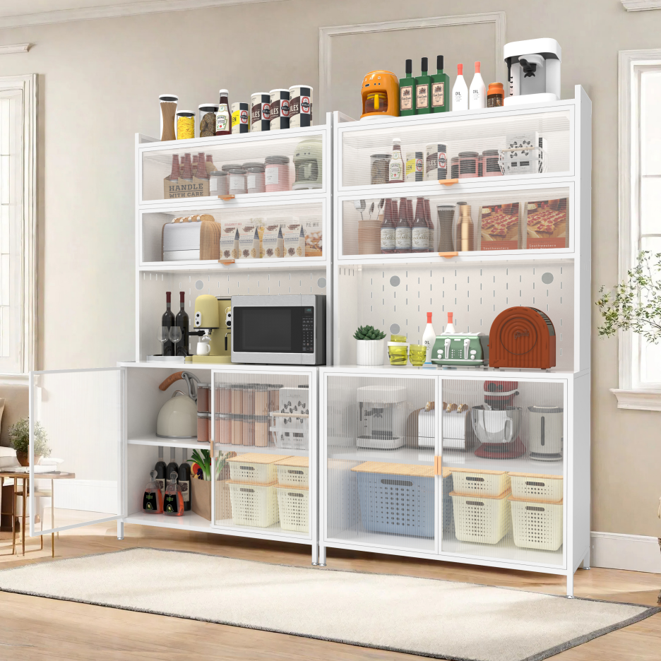 73" Tall Steel Kitchen Pantry Cabinet with Flip Door