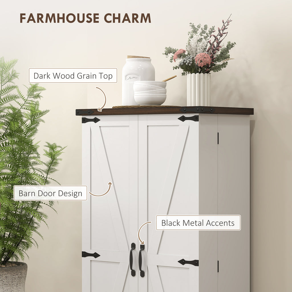 47" Farmhouse Pantry Cabinet with LED Sensor Light