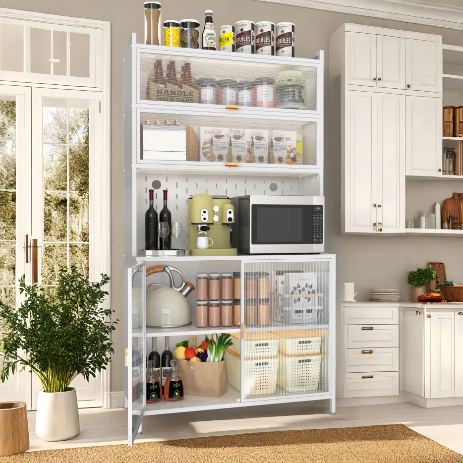 73" Tall Steel Kitchen Pantry Cabinet with Flip Door