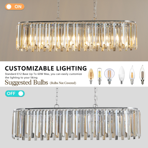 Modern Oval Crystal Chandelier Luxury K9 Ceiling Light