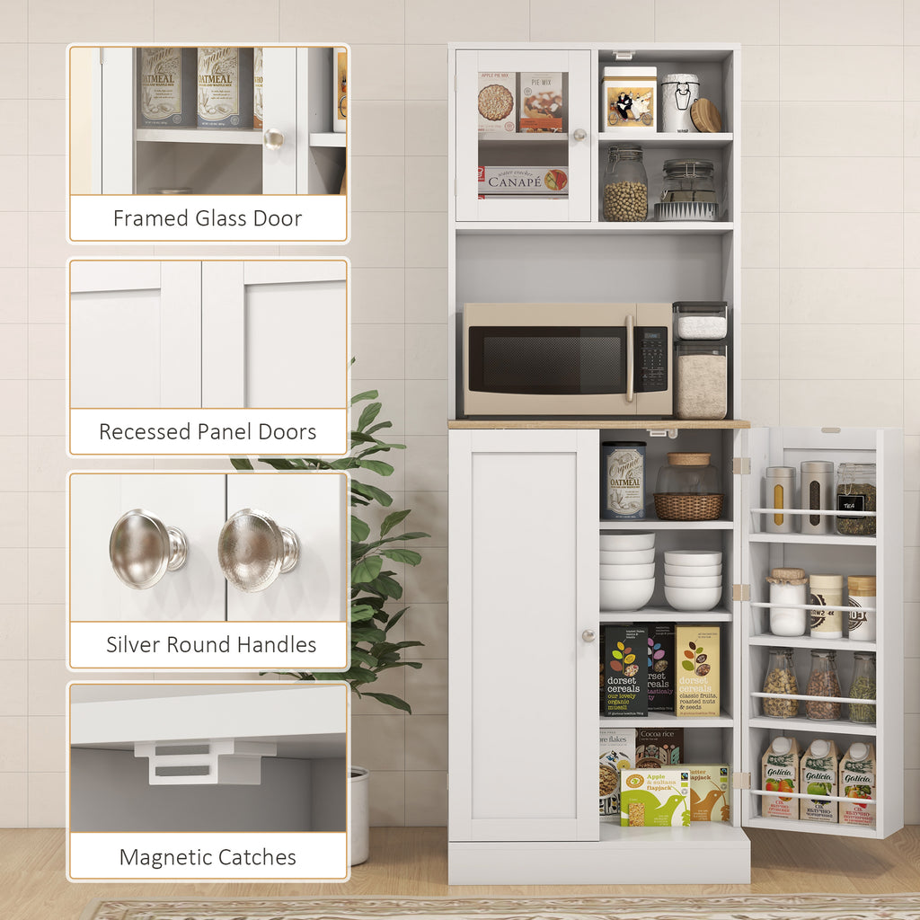 66.5" Tall Kitchen Pantry Cabinet with Adjustable Shelves