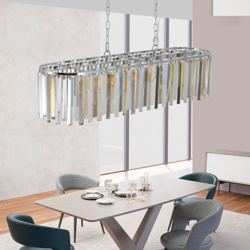 Modern Oval Crystal Chandelier Luxury K9 Ceiling Light