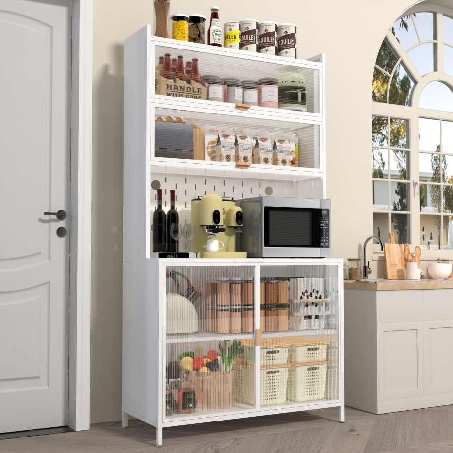 73" Tall Steel Kitchen Pantry Cabinet with Flip Door