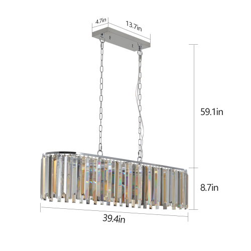 Modern Oval Crystal Chandelier Luxury K9 Ceiling Light