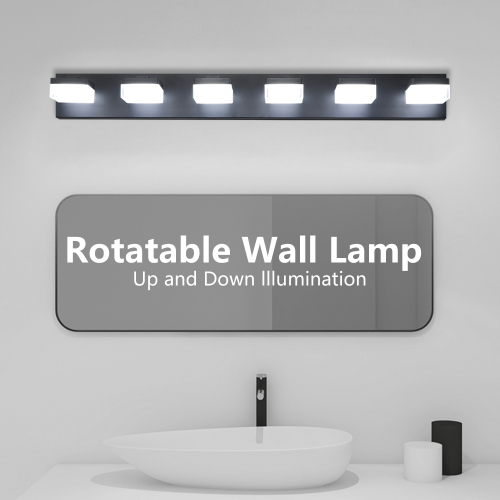 Modern 6-Light Black LED Vanity Mirror Light Fixture