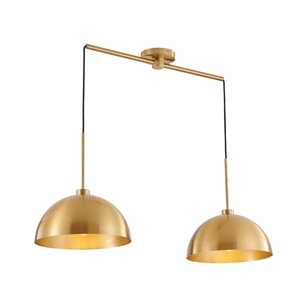 41" Industrial Copper Double Pendant Light Fixture