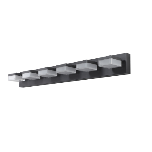Modern 6-Light Black LED Vanity Mirror Light Fixture