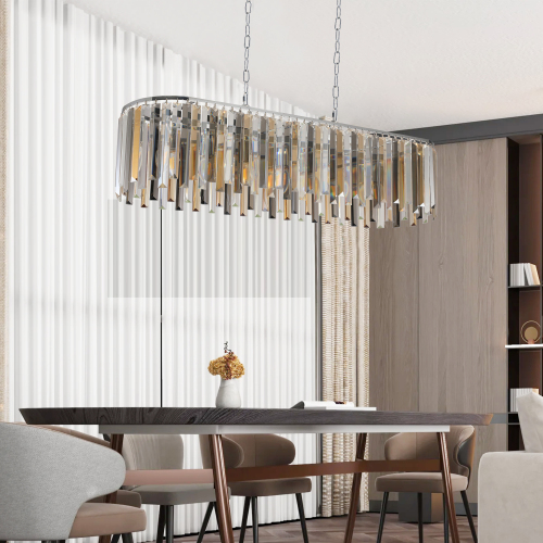 Modern Oval Crystal Chandelier Luxury K9 Ceiling Light